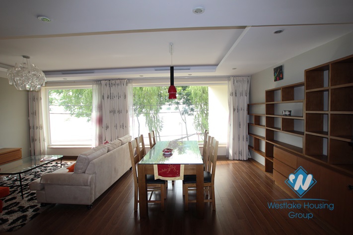 Lake view apartment with nice design for rent in Tay Ho area, Ha Noi